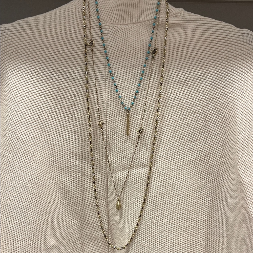 Lucky Brand Gold and Turquoise Multi-Layer Necklace